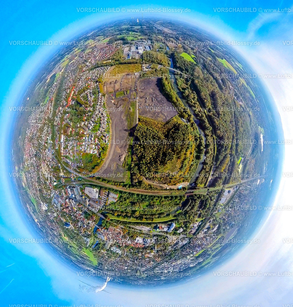 Luenen241190579BracheWestfalia | Luftbild, Brachfläche Landschaftspark Viktoria Westfaliastraße für geplante IGA 2027 und Zukunftsgarten, Gelände Alte Viktoria Zeche am Fluss Lippe, Hbf Bahnhof Lünen mit zwei Bahnsteigen, Erdkugel, Fisheye Aufnahme, Fischaugen Aufnahme, 360 Grad Aufnahme, tiny world, little planet, fisheye Bild, , Lünen, Ruhrgebiet, Nordrhein-Westfalen, Deutschland