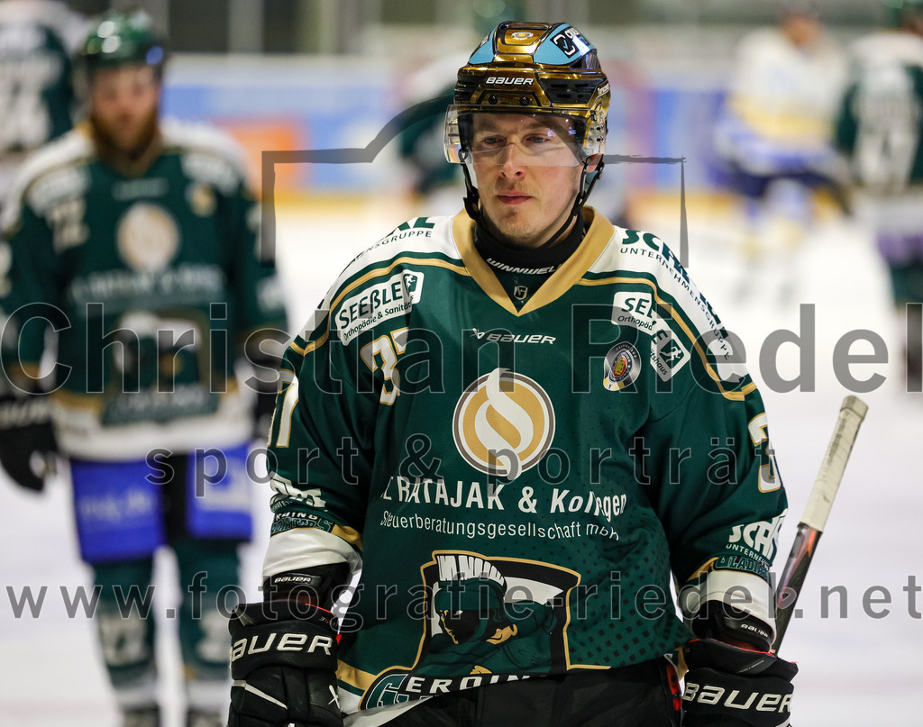2026-01-09_132_TSV_Erding_gegen_Stuttgart_Rebels | Erding, Deutschland, 09.01.2026:Eishockey, Oberliga Süd 2025 / 2026, 35. Spieltag, TSV Erding gegen Stuttgart Rebels, Endergebnis: Thomas Matheson (Erding Gladiators, #37)Foto: Christian Riedel / fotografie-riedel.net