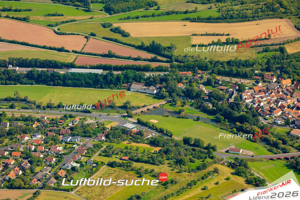 Das Luftbild zeigt :  Euerdorf - Die Luftaufnahme wurde 2024 vom UL-Flugzeug aus erstellt ( keine Drohne ) - Hochauflösende Luftaufnahme - Für grossformatige Ausdrucke geeignet. Die Geschenkidee !Mit Lizenz und Bildrechte bestellbar