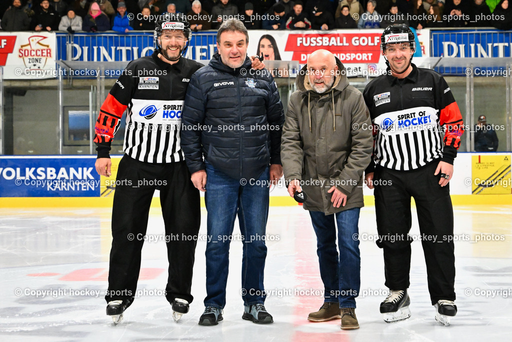  ESC Steindorf vs. EHC Althofen 2.3.2023 | Ettlmayer Timo, Obmann ESC Steindorf Hans Tschernutter, Thomas Springer Prokurist Regional Medien, Holzer Daniel, Referees