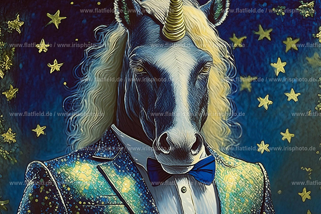 Einhorn im Smoking | Digital Art | Digitale Kunst