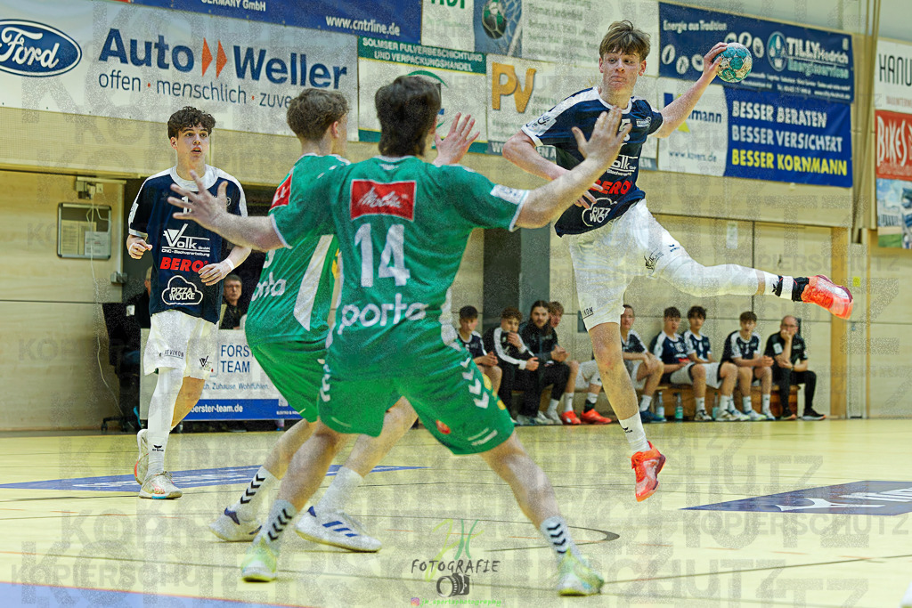 mJB Pokalrunde dt. Meisterschaft, TV Hüttenberg - TSV GWD Minden | mJB Pokalrunde dt. Meisterschaft, TV Hüttenberg - TSV GWD Minden am 15.03.2025 in Münchholzhausen (Sporthalle Münchholzhausen)Photo © 2025 - Jörg Heinrich - Realisiert mit Pictrs.com