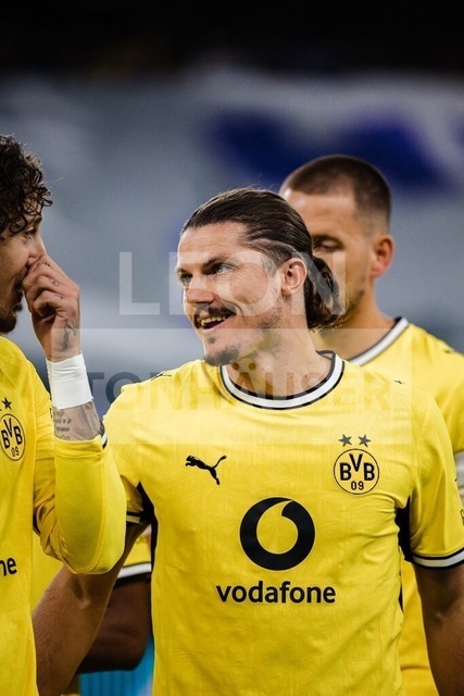 DFB-Pokal: HEBC - Borussia Dortmund, 01.09.2026 | Marcel Sabitzer (Borussia Dortmund, 20) lacht; Fußball, DFB-Pokal, 1. Runde: HEBC vs. Borussia Dortmund am 01.09.2026 im Volksparkstadion, HamburgDFB REGULATIONS PROHIBIT ANY USE OF PHOTOGRAPHS AS IMAGE SEQUENCES AND/OR QUASI-VIDEO. - Realisiert mit Pictrs.com