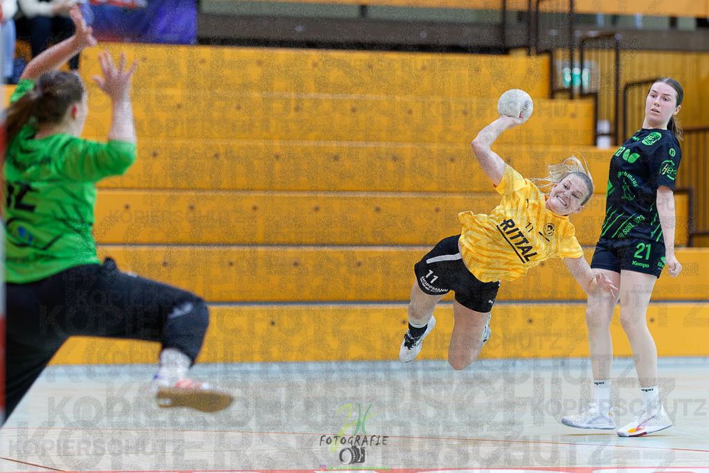 Frauen Oberliga Mitte (HHV); HSG Kleenheim/Langgöns II - HSG Eibelshausen/Ewersbach | Frauen Oberliga Mitte (HHV); HSG Kleenheim/Langgöns II - HSG Eibelshausen/Ewersbach am 01.11.2025 in Oberkleen (Weidig-Halle)Photo © 2025 - Jörg Heinrich - Realisiert mit Pictrs.com