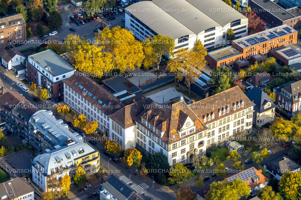 Bottrop221006229 | Luftbild, VHS Bottrop, Kulturzentrum, Altstadt, Bottrop, Ruhrgebiet, Nordrhein-Westfalen, Deutschland