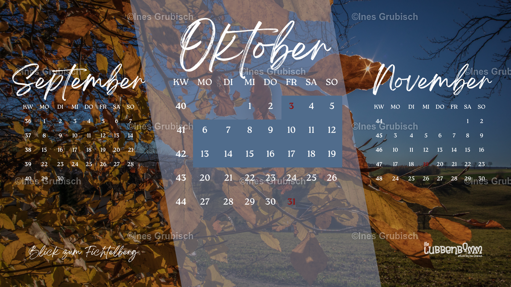 Kalender 2025 - 10 Oktober | Lila Lubbenbomm - Artwork by Ines Grubisch - Realisiert mit Pictrs.com
