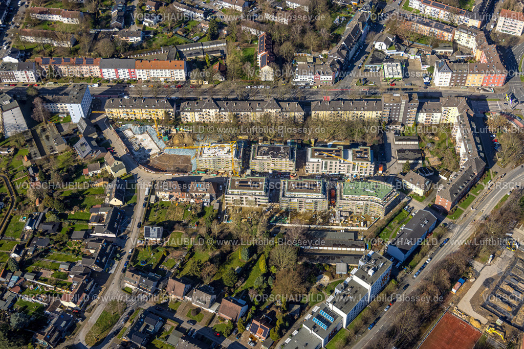 Herne230212033 | Luftbild, Wohnen Am Westbach, Baustelle und Neubau zwischen Bochumer Straße und Flottmannstraße, Herne-Süd, Herne, Ruhrgebiet, Nordrhein-Westfalen, Deutschland