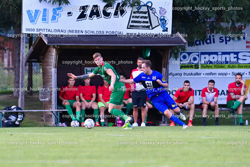 FC Gmünd vs. Union Matrei 19.8.2023 | Spielerbank FC Gmünd, #8 Domenik Steiner, #19 Luca Jakob Blassnig