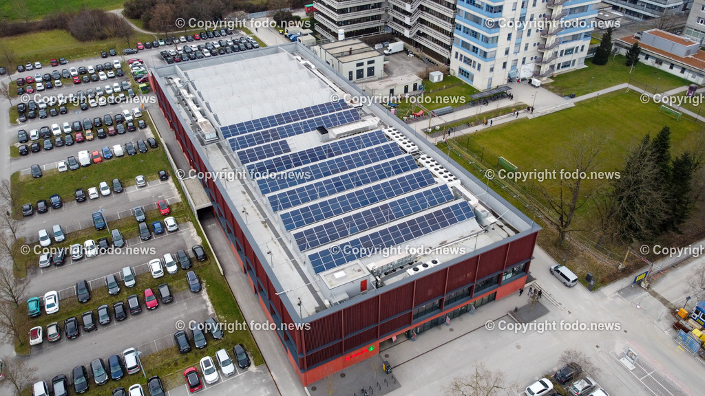 JKU Linz_ LIT_ Baustelle House of Schools_ 19.01.2023-9 | 19.01.2023, Johannes Kepler Universitaet Linz, AUT, JKU Gelaende, im Bild LIT (PV Anlage, Photovoltaik), House of Schools (Baustelle)