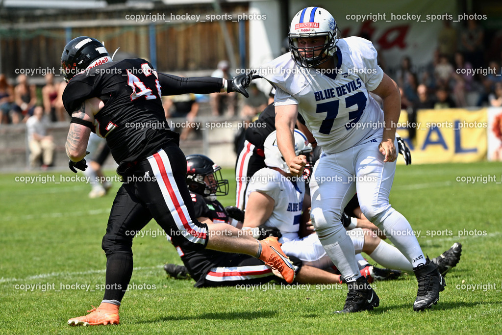 Carinthian Lions vs. Cineplexx Blue Devils | #42 Mittag Nico Carinthian Lion, Carinthian Lions vs. Cineplexx Blue Devils, Carinthian Lions vs. Cineplexx Blue Devils am 09.06.2025 in Klagenfurt (ASV Sportplatz), Austria, (Photo by Bernd Stefan)
