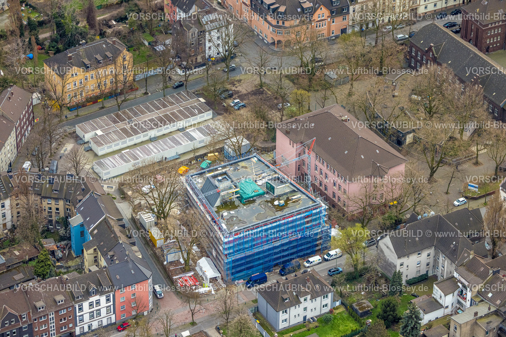 Duisburg230301405Nord | Luftbild, Herbert Grillo-Gesamtschule, Baustelle Campus Marxloh Gertrudenstraße für die Gesamtschule, Marxloh, Duisburg, Ruhrgebiet, Nordrhein-Westfalen, Deutschland