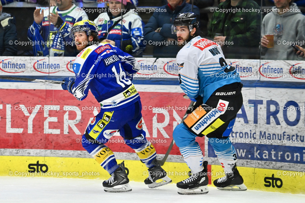 EC IDM WÄRMEPUMPEN VSV vs. Steinbach Black Wings Linz | #16 Kevin Hancock EC VSV, #3 Greg Moro lack Wings Linz, EC IDM WÄRMEPUMPEN VSV vs. Steinbach Black Wings Linz, EC IDM WÄRMEPUMPEN VSV vs. Steinbach Black Wings Linz am 04.03.2026 in Villach (Stadthalle Villach), Austria, (Photo by Bernd Stefan)