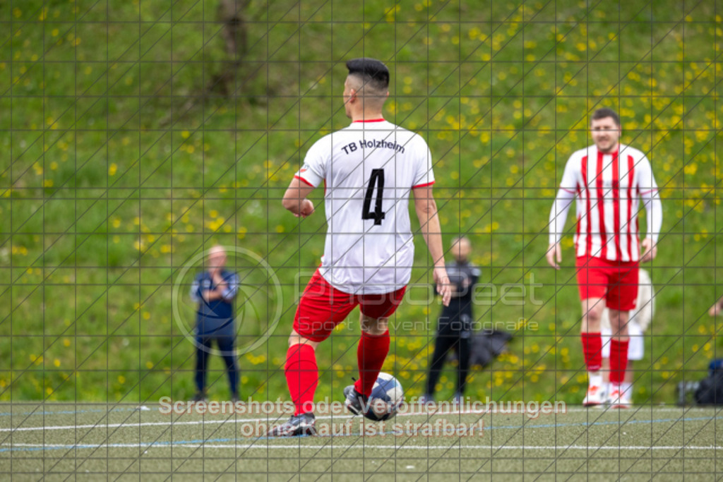 20250413_131902_0172 | #,TSG Salach II (blau) vs. TB Holzheim (weiß/rot), Fussball, Kreisliga B10 - Bezirk Neckar/Fils, 22. Spieltag, Saison 2024/2025, Kunstrasensportplatz, Staufenecker Straße 41, 73084 Salach, 13.04.2025 - 13:00 Uhr,Foto: PhotoPeet-Sportfotografie/Peter Harich