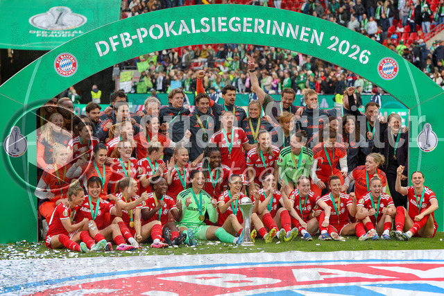 14.05.2026, GER, Fussball, Frauen, DFB-Pokal, Finale, Saison 2025/2026, VfL Wolfsburg - FC Bayern München | die DFB Pokal Siegerinnen 2026