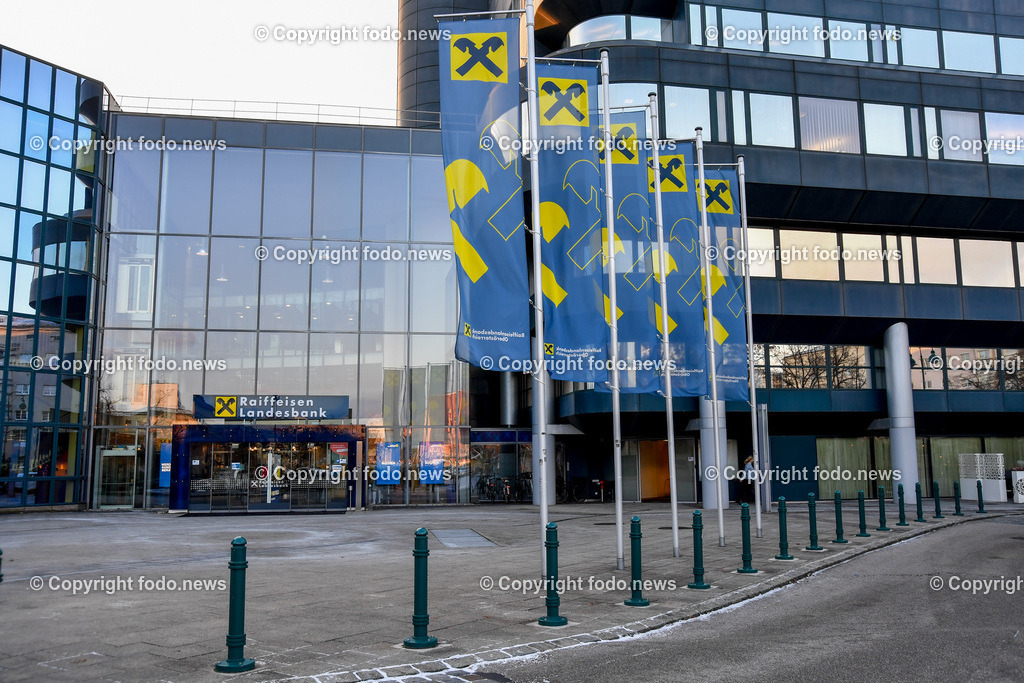 Raiffeisen Landesbank OÖ_ 12.12.2022-1 | 12.12.2022, Linz, AUT, Raiffeisenlandesbank Ooe, Zentrale, Linz, im Bild Raiffeisenlandesbank Ooe, Raiffeisen Landesbank, Zentrale, Linz