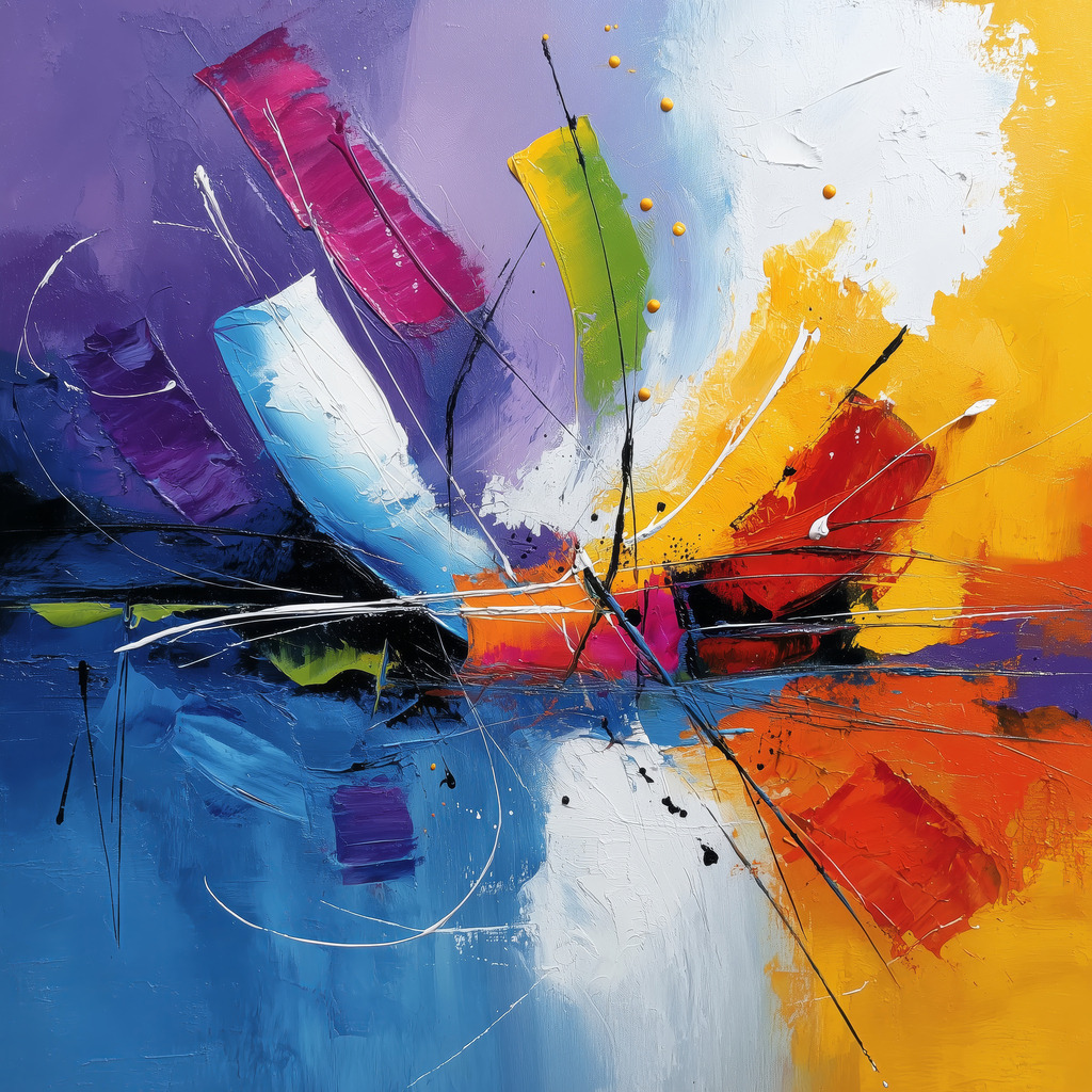2602007 - Abstrakte bunte Formen | Abstraktes buntes Gemäldes als hochwertiger Kunstdruck