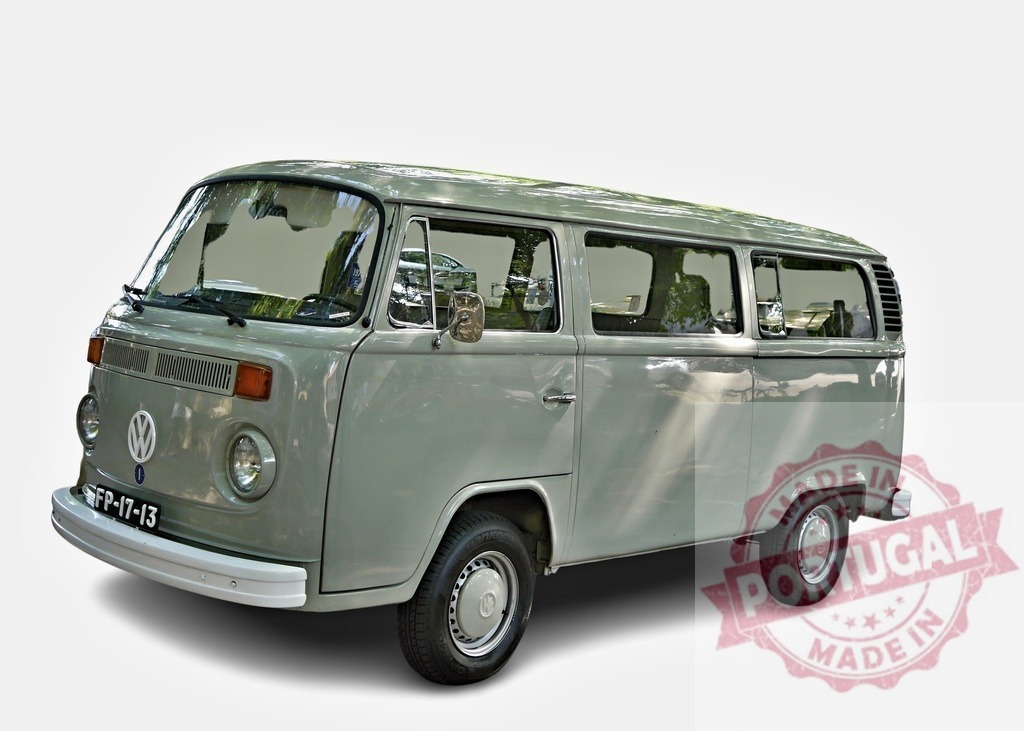 Classic Volkswagen Kombi Van Parked on a Sunny Day | Restored Volkswagen Type 2 Kombi parked, showcasing its vintage charm and iconic design - Realized with Pictrs.com