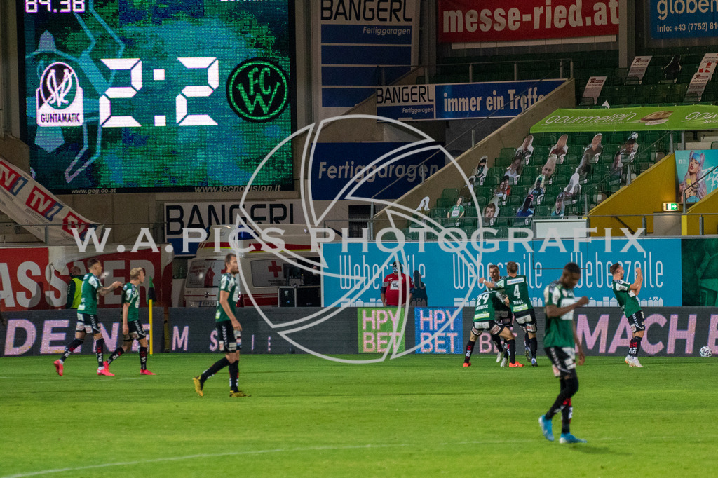 SV Ried vs Fc Wacker Innsbruck | RIED,AUSTRIA,17.JUL.20 - SOCCER - HPYBET 2. Liga, SV Ried vs FC Wacker Innsbruck. Image shows the rejoicing of sv tried after the 3:2.
Photo: SMP/Andreas Willdoner