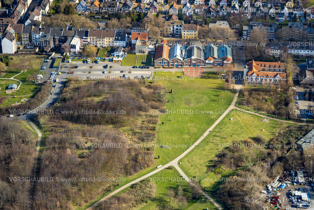 Herne230212012 | Luftbild, Flottmannpark und Flottmann-Hallen,
Herne-Süd, Herne, Ruhrgebiet, Nordrhein-Westfalen, Deutschland