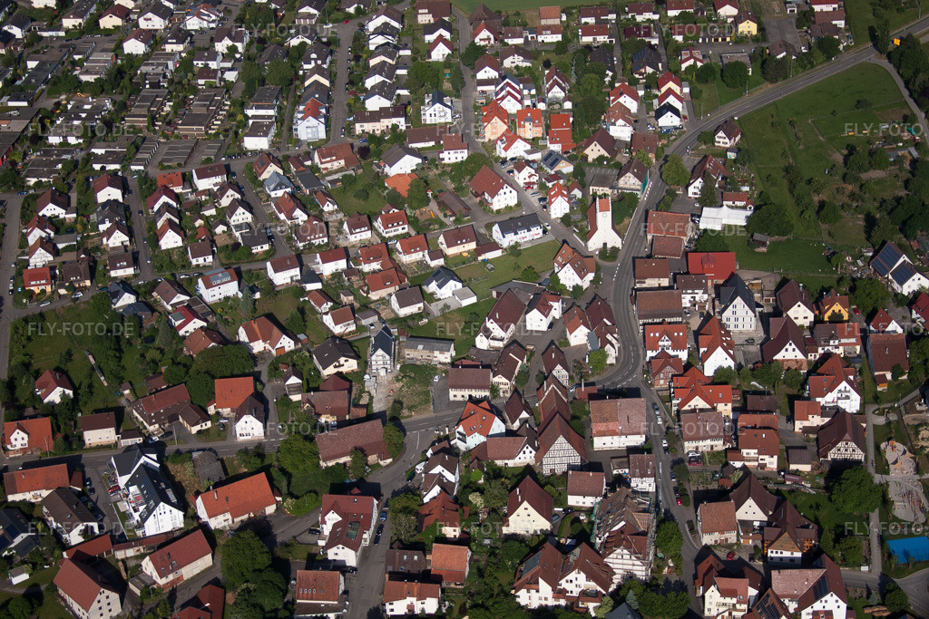 Luftbild: Kuppinger Straße im Ortsteil Affstätt in Herrenberg im Bundesland Baden-Württemberg in Deutschland. Foto: IMG_67762.jpg vom 09.06.2014 durch Werner Riehm/FLY-FOTO.de