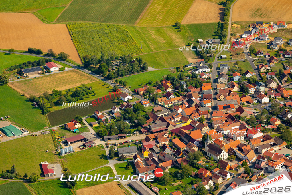 Das Luftbild zeigt : Eltingshausen Oerlenbach - Die Luftaufnahme wurde 2024 vom UL-Flugzeug aus erstellt ( keine Drohne ) - Hochauflösende Luftaufnahme - Für grossformatige Ausdrucke geeignet. Die Geschenkidee !Mit Lizenz und Bildrechte bestellbar
