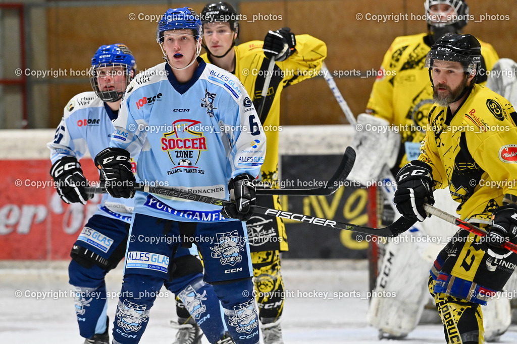 EC Spittal Hornets vs. ESC Steindorf 7.12.2022 | #46 Maurer Julian, #6 Ropatsch Patrick, #33 Kabas Michael