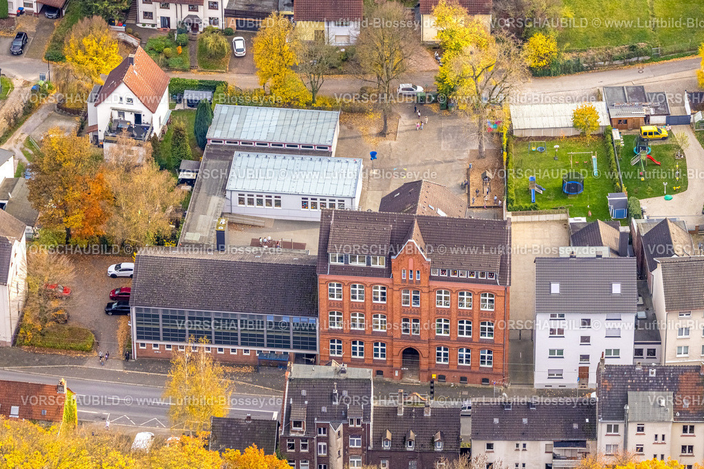 Hagen251102395 | Luftbild, Städt. Gemeinschaftsgrundschule Eilpe, herbstliche Bäume, Eilpe, Hagen, Ruhrgebiet, Nordrhein-Westfalen, Deutschland