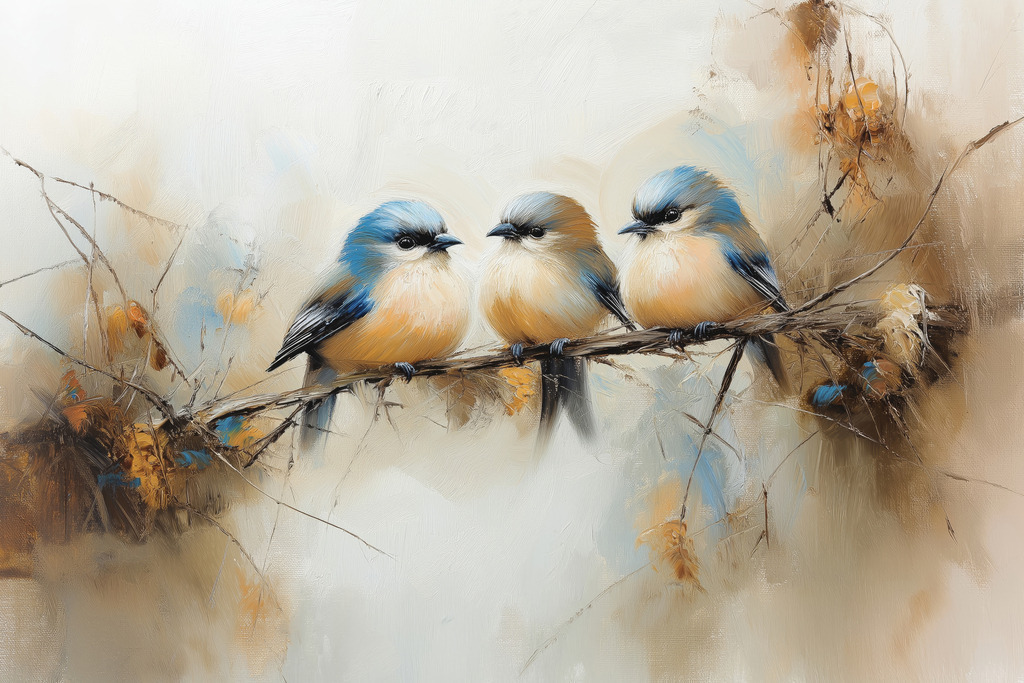 2502029 - Drei Meisen | Drei Meisen auf einem Ast.