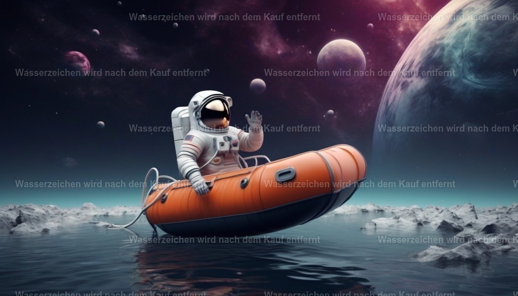 7fe2c30c-3458-4501-bb84-40ac4ad11fb3_neuroflash-astronaut_in_rubber_boat_surreal_space_background_1710495013 | Entdecken Sie die faszinierende Welt von Norbert Michels: Surreale Kunstwerke, hochwertige Fotos, Leinwandbilder & Fotoprodukte wie Tassen mit bild7 - Realisiert mit Pictrs.com