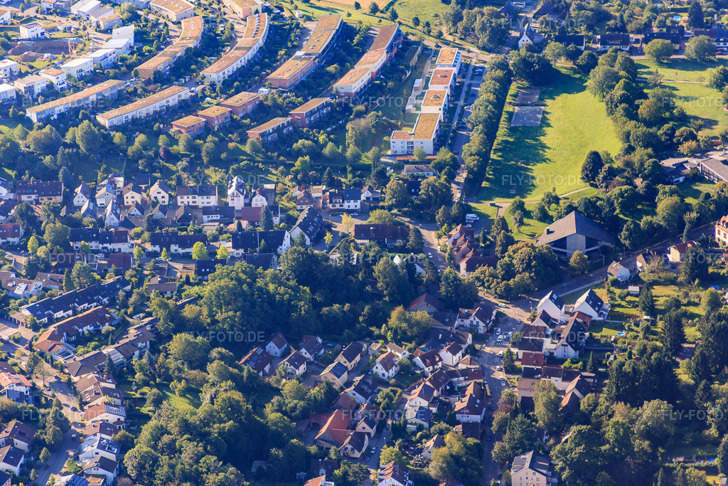 Luftbild: Alter Weinberg und Ochsenwiese im Ortsteil Hohenwettersbach in Karlsruhe im Bundesland Baden-Württemberg in Deutschland. Foto: IMG_092876.jpg vom 13.08.2016 durch Werner Riehm/FLY-FOTO.de