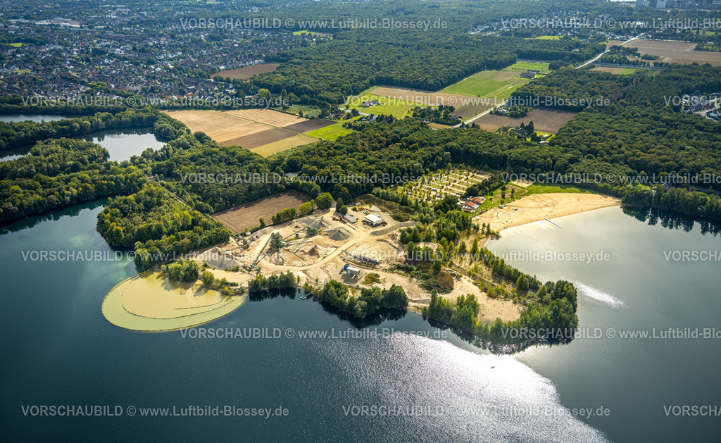 Huenxe250904233 | Luftbild, Kieswerk Hünxe am Tenderingssee und Strandbad, Bruckhausen, Hünxe, Ruhrgebiet, Nordrhein-Westfalen, Deutschland