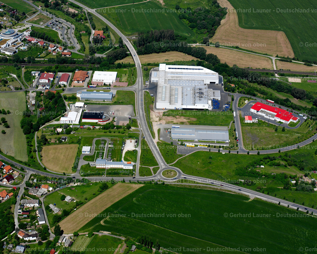 2634148 | HEILBAD HEILIGENSTADT 16.06.2006 Industrie- und Gewerbegebiet am Kreisverkehr entlang der L3080 an der Straße Gaußring in Heilbad Heiligenstadt im Bundesland Thüringen, Deutschland. // Industrial and commercial area on Kreisverkehr along the L3080 on street Gaussring in Heilbad Heiligenstadt in the state Thuringia, Germany. Foto: Gerhard Launer