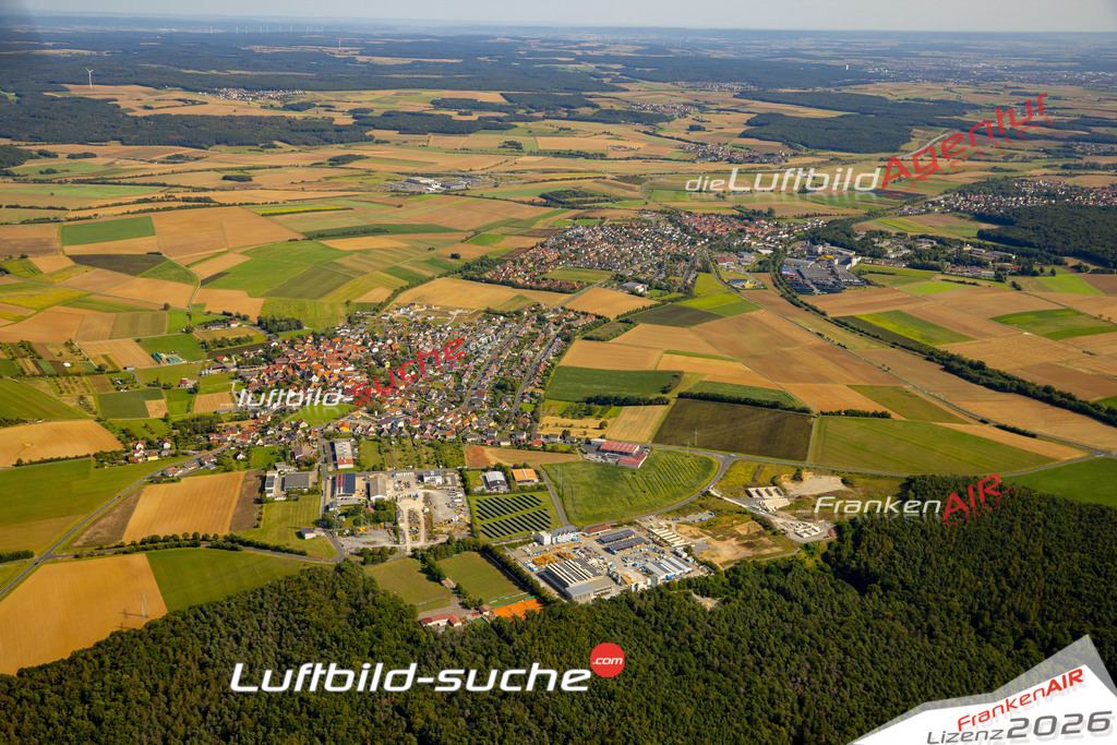 Das Luftbild zeigt : Eltingshausen Oerlenbach - Die Luftaufnahme wurde 2024 vom UL-Flugzeug aus erstellt ( keine Drohne ) - Hochauflösende Luftaufnahme - Für grossformatige Ausdrucke geeignet. Die Geschenkidee !Mit Lizenz und Bildrechte bestellbar