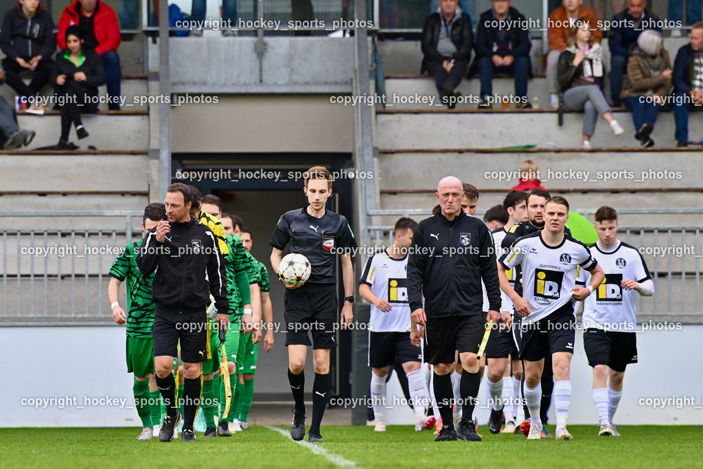 SC Landskron vs. SV Spittal | Gerold Glantschnig Referee, Jakob Bögner Referee, Richard Strauss, Referee, #7 Ralph Roman Scheer SV Spittal, SC Landskron vs. SV Spittal, SC Landskron vs. SV Spittal am 08.05.2024 in Villach (Sportplatz Landskron), Austria, (Photo by Bernd Stefan)