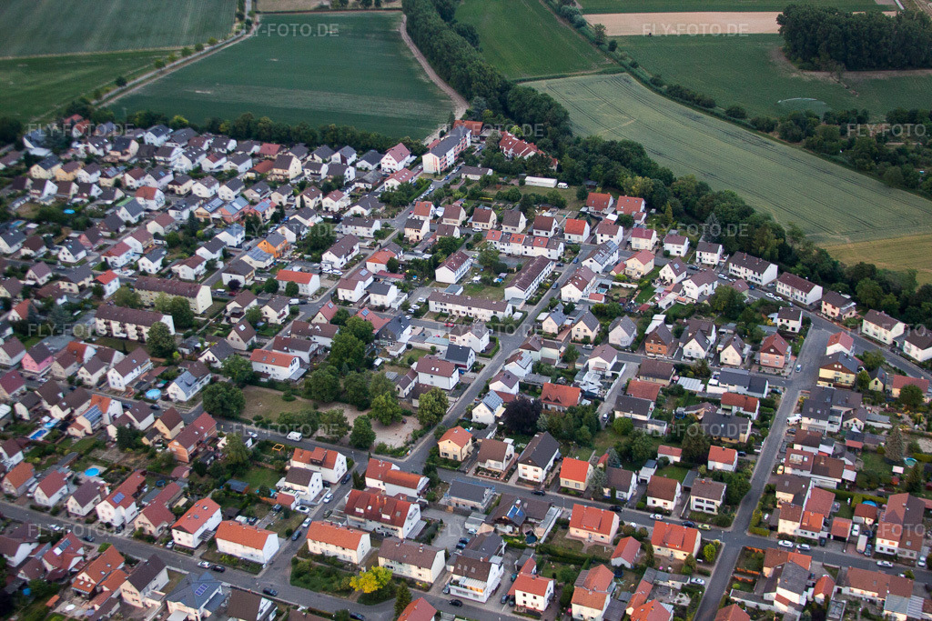Luftbild: Ortsansicht von Südwesten im Ortsteil Bobenheim in Bobenheim-Roxheim im Bundesland Rheinland-Pfalz in Deutschland. Foto: IMG_69119.jpg vom 24.06.2014 durch Werner Riehm/FLY-FOTO.de