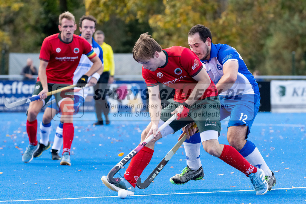 HK_20241019_107915 | 1. Bundesliga Herren Crefelder HTC - Großflottbeker THGC am 19.10.2024 CHTC, Krefeld , Friedrich Elias ( Crefelder HTC #20 ) , Jonathan Wilkinson ( GTHGC #12 )