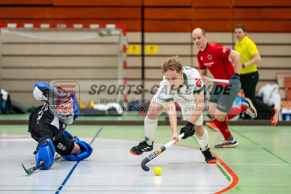 HK_20240114_108239 | 1. Bundesliga Herren Crefelder HTC - Uhlenhorst Mülheim am 14.1.2024 Halle Glockenspitz, Krefeld , Michel Kammann ( Uhlenhorst Mülheim #28 )