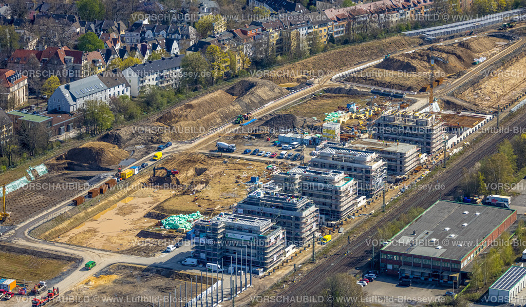 Dortmund220400528 | Luftbild, Baustelle Kronprinzenviertel für Neubau von Wohnungen Am Wasserturm Südbahnhof, Westfalendamm, Dortmund, Ruhrgebiet, Nordrhein-Westfalen, Deutschland