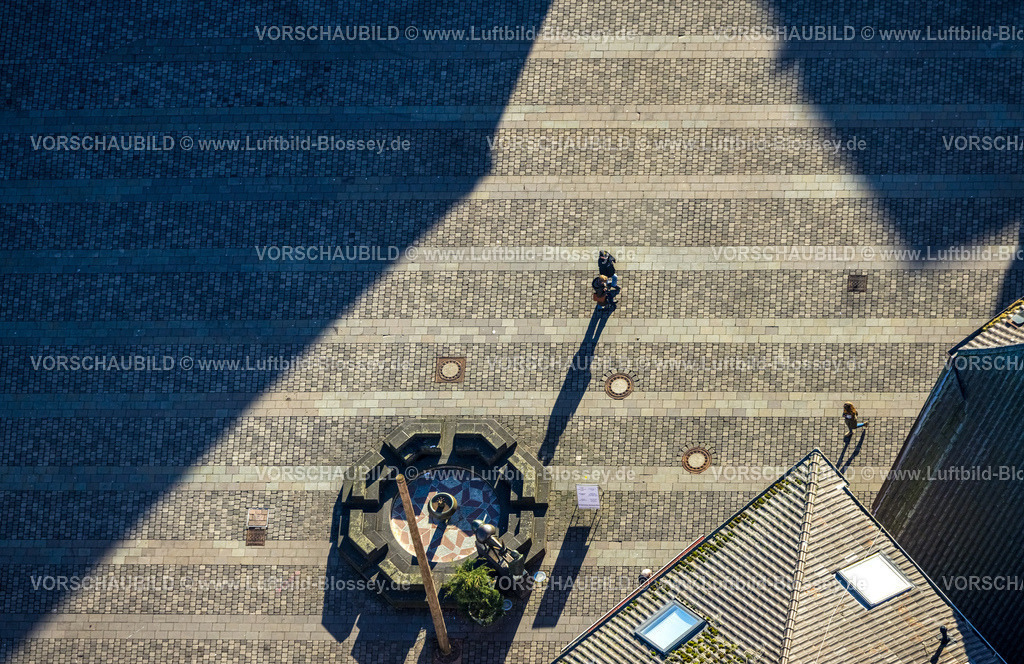Unna240100391 | Luftbild, Eselsbrunnen auf dem Marktplatz, Unna, Ruhrgebiet, Nordrhein-Westfalen, Deutschland