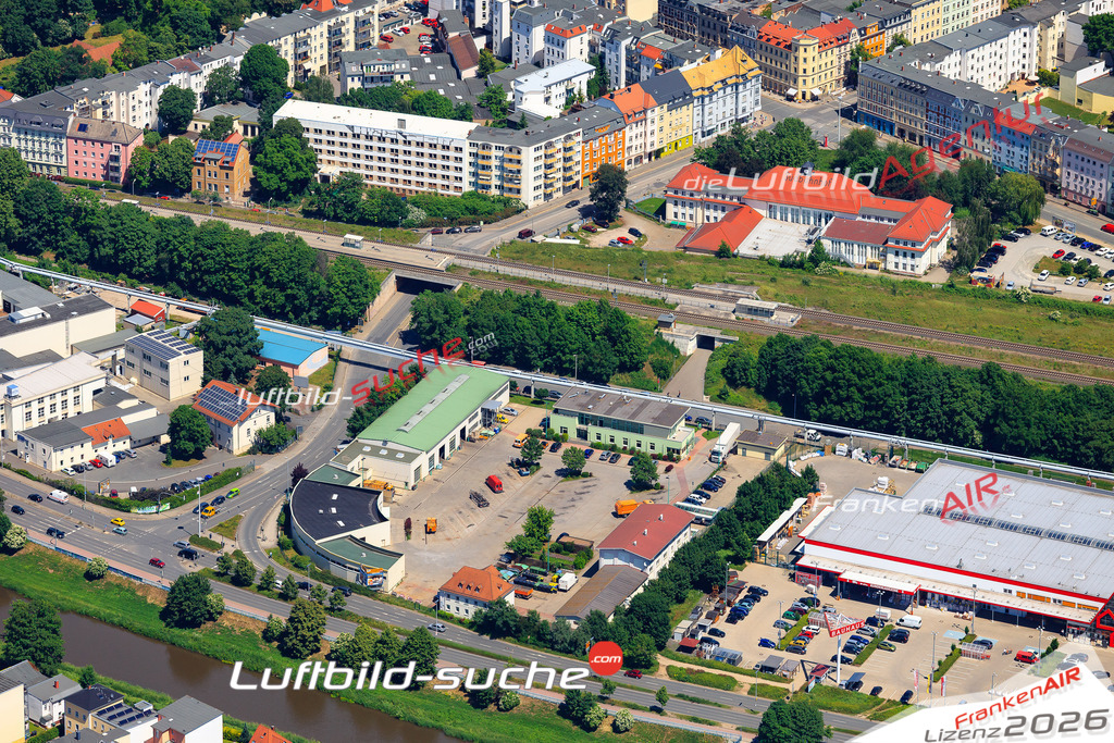 Die Luftaufnahme der Stadt Gera wurde vom UL-Flugzeug heraus erstellt ( keine Drohne )- hohe Auflösung für beste Qualität