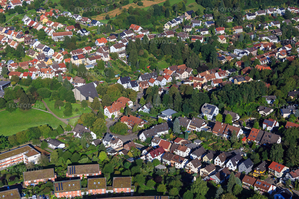 Luftbild: Neuer Weg im Ortsteil Hohenwettersbach in Karlsruhe im Bundesland Baden-Württemberg in Deutschland. Foto: IMG_092909.jpg vom 13.08.2016 durch Werner Riehm/FLY-FOTO.de