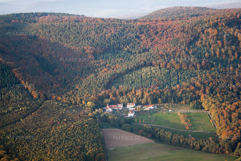 Luftbild: Ortsansicht in Lampertsloch im Bundesland Bas-Rhin in Frankreich. Foto: IMG_54236.jpg vom 21.10.2012 durch Werner Riehm/FLY-FOTO.de