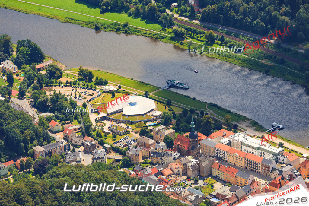 Luftbild von  Bad-schandau - Luftaufnahme wurde 2016 von https://frankenair.de mittels Flugzeug (keine Drohne) erstellt - die Geschenkidee