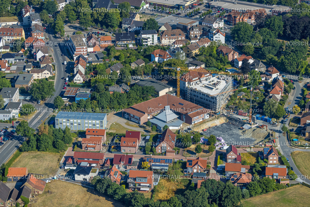 Hamm220700306 | Luftbild, Baustelle mit Neubau und Sanierung Arnold-Freymuth-Gesamtschule / Falkschule, Herringen, Hamm, Ruhrgebiet, Nordrhein-Westfalen, Deutschland