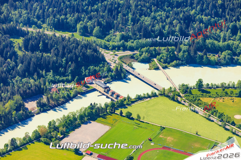 Luftbild von Lech Fuessen - Luftaufnahme wurde 2015 von https://frankenair.de mittels Flugzeug (keine Drohne) erstellt - die Geschenkidee