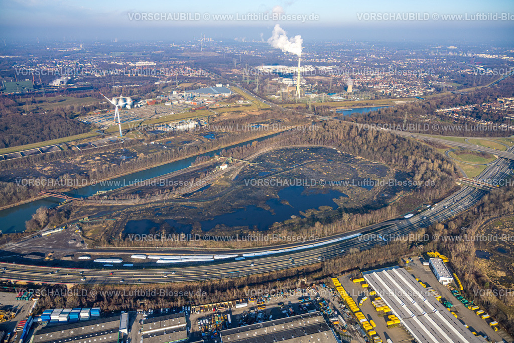 Essen260101066 | Luftbild, Sturmshof Kohlenlager an der Autobahn A42 und Rhein-Herne-Kanal, Vogelheim, Essen, Ruhrgebiet, Nordrhein-Westfalen, Deutschland
