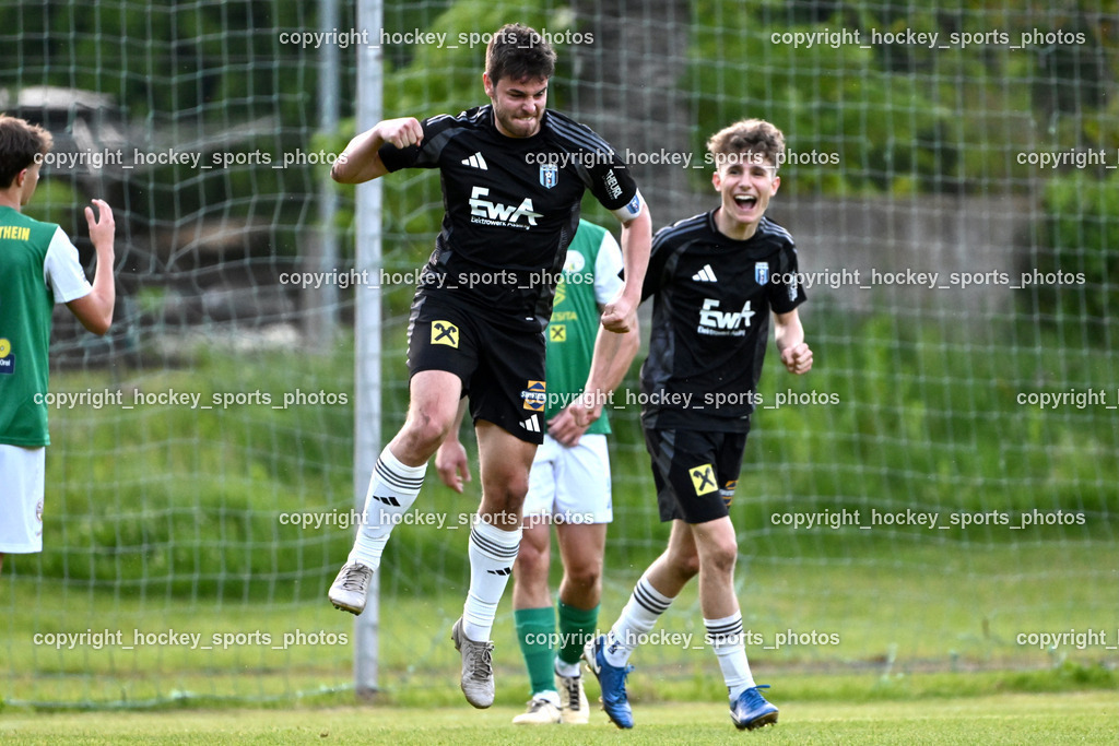 WSG Radenthein vs. URC Thal Assling | Jubel #5 Tobias Markus Trojer URC Thal Assling, #47 Luis Felder URC Thal Assling, WSG Radenthein vs. URC Thal Assling, WSG Radenthein vs. URC Thal Assling am 30.05.2025 in Radenthein (Sportplatz Radenthein), Austria, (Photo by Bernd Stefan)
