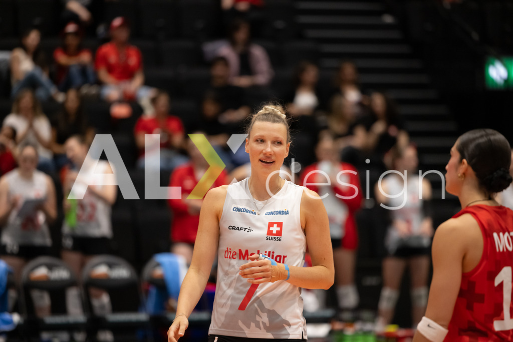 Georgia v Switzerland - CEV European League Women | KRIENS, SWITZERLAND - JUNE 12: MÉLINE PIERRET of Switzerland  during the CEV European League match between Georgia and Switzerland at Pilatus Arena on June 12, 2026 in Kriens, Switzerland. - Realisiert mit Pictrs.com