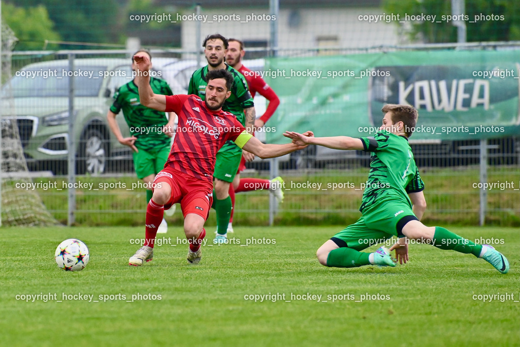 SC Landskron vs. SV St. Jakob  | #7 Manuel Alexander Schüttelkopf SV St. Jakob, #7 Markus Ulbing SC Landskron, #10 Nemanja Lukic SC Landskron, SC Landskron vs. SV St. Jakob , SC Landskron vs. SV St. Jakob  am 16.05.2024 in Villach (Sportpark Landskron), Austria, (Photo by Bernd Stefan)