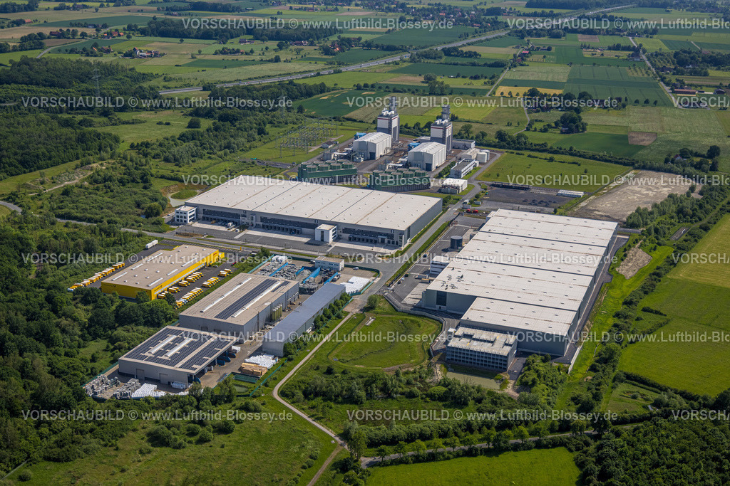 Hamm220504496 | Luftbild, Neubau Arvato Supply Chain Solutions und Picnic E-Food-Lager Logistikzentrum, Trianel Gaskraftwerk Hamm, Trianelstraße, Uentrop, Hamm, Ruhrgebiet, Nordrhein-Westfalen, Deutschland